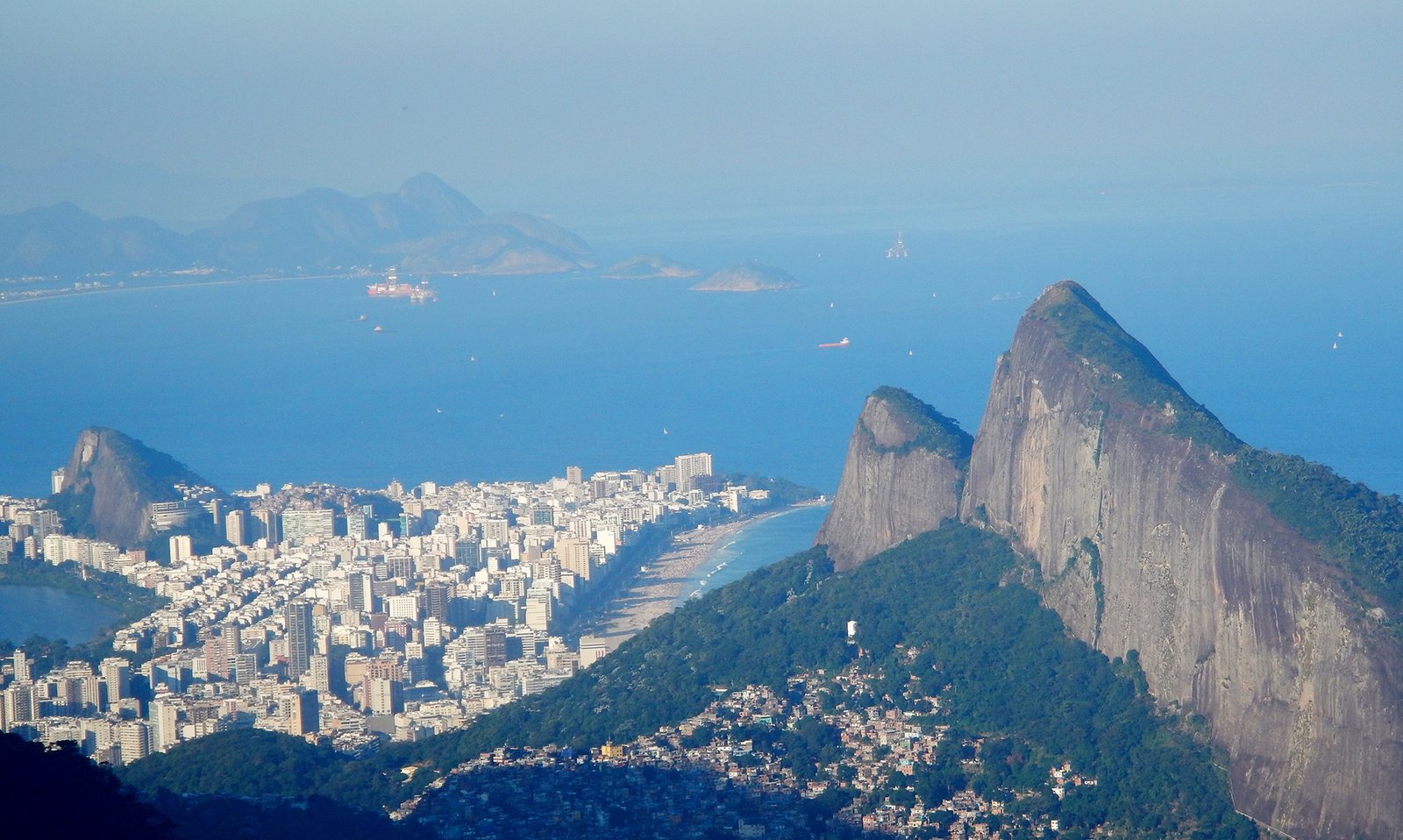 View of Lagoa, Leblon, Ipanema, and Copacabana from Morro Dois Irmaos