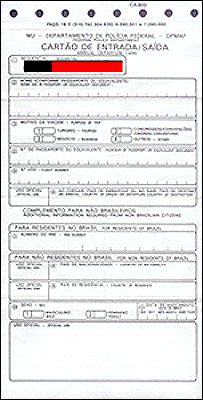 this is an example of the form you will
receive and will have to complete prior to your arrival in Rio de Janeiro.
