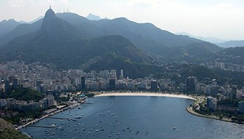View from the Sugarloaf to Praia do Botafogo and Corcovado