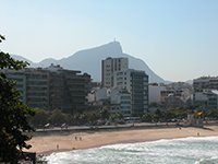 Leblon with the Corcovado showing in the back.
